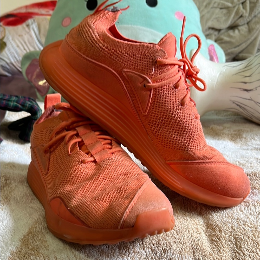LANEIGE Orange High-Top Sneakers with Textured Design